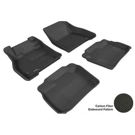 3D Maxpider NISSAN LEAF 2011-2013 KAGU BLACK R1 R2 Floor Mat L1NS04901509